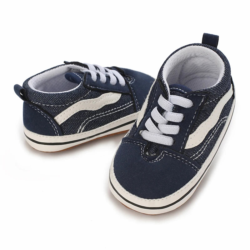 "VALEN SINA Fashion Casual Baby First Walkers – Newborn Kid Canvas Sneakers, Soft Sole Crib Shoes for Baby Boy & Girl, Prewalkers"