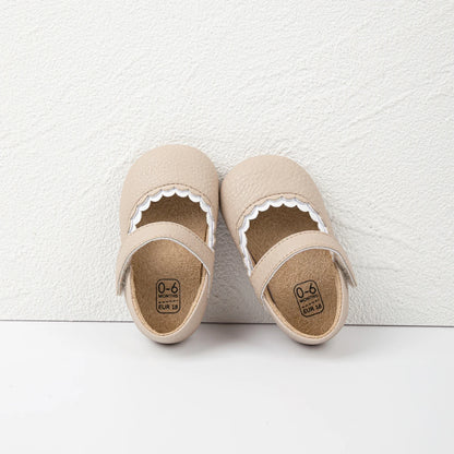 Meckior Baby Boys Girls Shoes, Infant Leather Rubber Sole Anti-Slip Toddler First Walkers, Crib Shoes for Newborn Girl Princess