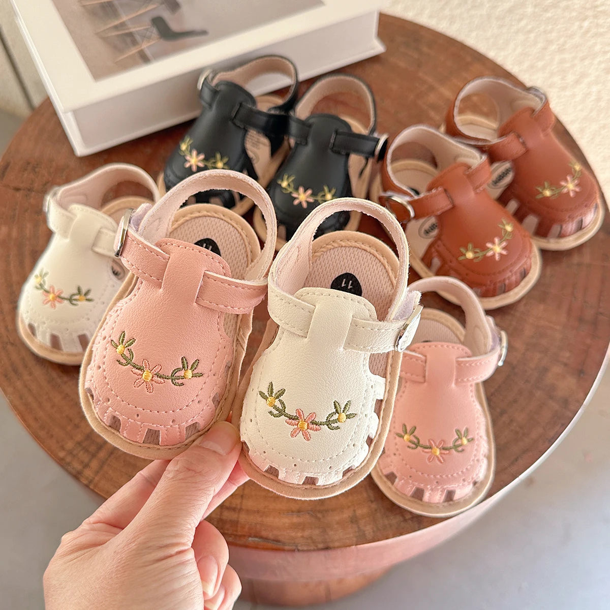"Infant Baby Boys Girls Sandals, Summer Baby Wedding Dress Flat Shoes, Newborn Crib Shoes, First Walkers Prewalkers Shoes"