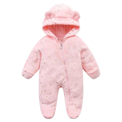 rcomll Newborn Baby Rompers – Spring Autumn Warm Fleece Cute Infant Costume, Kids Playsuit Jumpsuits, Baby Clothes 0-1Y Outwear