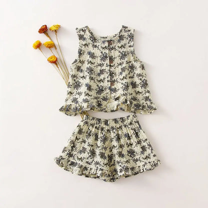 Summer Toddler Girls Clothes Set, Organic Cotton 2Pcs Baby Girl Clothing for 0-4 Years, Comfortable & Stylish Outfit