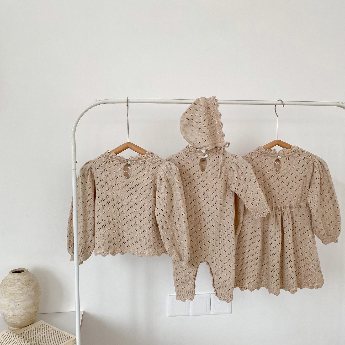 Newborn Baby Girls Long Sleeve Lace Sister Suit Knit Rompers Dress Tops Infant Jumpsuit Kids Baby Girls Rompers Clothes