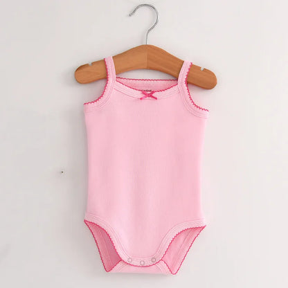 Baby One-Pieces Bodysuits for Newborn Girls, Cotton Sleeveless Rompers, Toddler Summer Playsuits, White Clothes Outfit 2023"