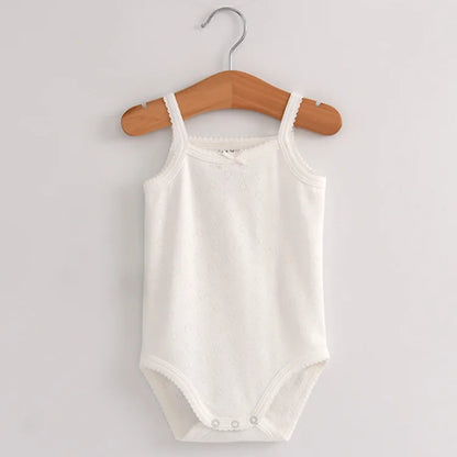 Baby One-Pieces Bodysuits for Newborn Girls, Cotton Sleeveless Rompers, Toddler Summer Playsuits, White Clothes Outfit 2023"