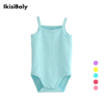 Baby One-Pieces Bodysuits for Newborn Girls, Cotton Sleeveless Rompers, Toddler Summer Playsuits, White Clothes Outfit 2023"