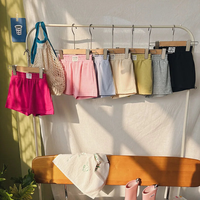 2-10T Summer Cotton Infant Boy Girl Shorts Toddler Kids Baby Clothes Casual Plain Loose Children's Shorts Outfit