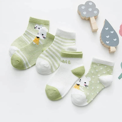 Giggles And Grab 01 / XS(0-9M) 5Pairs/lot 0-2Y Infant Baby Socks Baby Socks for Girls Cotton Mesh Cute Newborn Boy Toddler Socks Baby Clothes Accessories