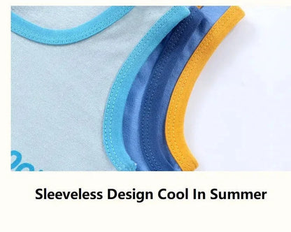 Giggles And Grab 2PCS Children Sets Kids Clothes Vest Suit  Summer Children Clothing baby Cotton T-Shirts Shorts Tank Top  Boys Girls Sleeveless
