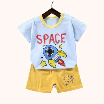 2PCS Mother Kids Clothes Children's Sets Boys Girls T-shirt Shorts Summer Cotton Short Sleeve Baby Children Clothing Toddler Suit - Giggles And Grab