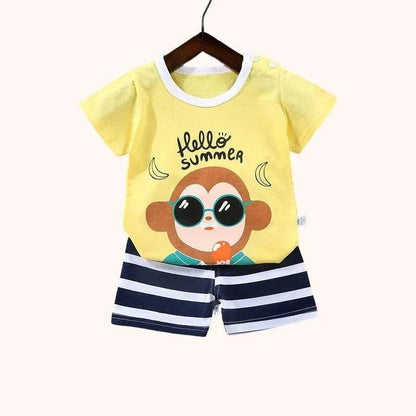 2PCS Mother Kids Clothes Children's Sets Boys Girls T-shirt Shorts Summer Cotton Short Sleeve Baby Children Clothing Toddler Suit - Giggles And Grab