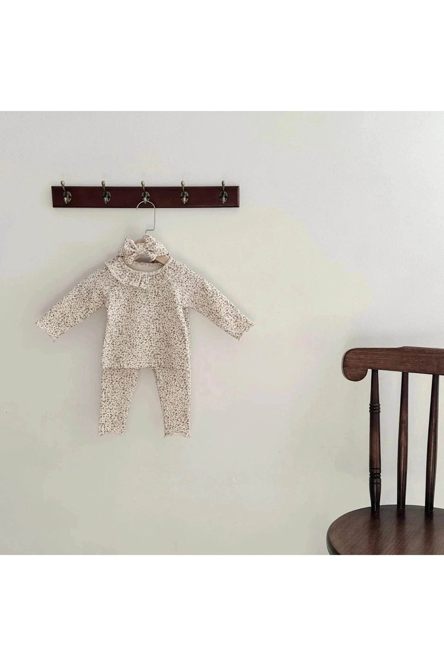 Spring New Baby Long Sleeve Clothes Set Infant Girl Floral Tops - Giggles And Grab