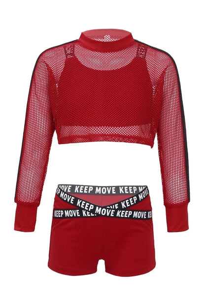 Giggles And Grab 3 PC Outfit for girls Red / 16 "Kids Girls' 3-Piece Sport Suit - Hip Hop & Jazz Style"