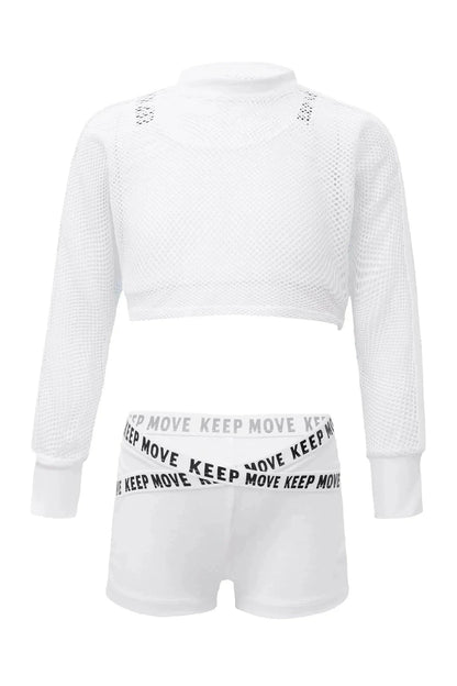 Giggles And Grab 3 PC Outfit for girls White / 14 "Kids Girls' 3-Piece Sport Suit - Hip Hop & Jazz Style"