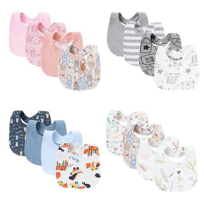 4Pcs Baby Bibs Burp Clothes Cotton Newborn Bibs for Girls Boys Baby Stuff Infant Accessories Toddler Saliva Towels Baby Care - Giggles And Grab