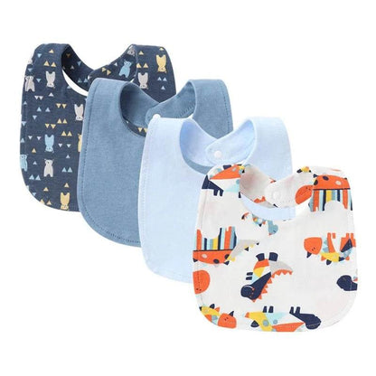 4Pcs Baby Bibs Burp Clothes Cotton Newborn Bibs for Girls Boys Baby Stuff Infant Accessories Toddler Saliva Towels Baby Care - Giggles And Grab