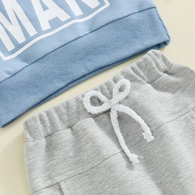 Giggles And Grab Baby boy fall clothes Lioraitiin Toddler Baby Boy Fall Clothes – Letter Print Long Sleeve Sweatshirt & Elastic Pants 2-Piece Outfit"