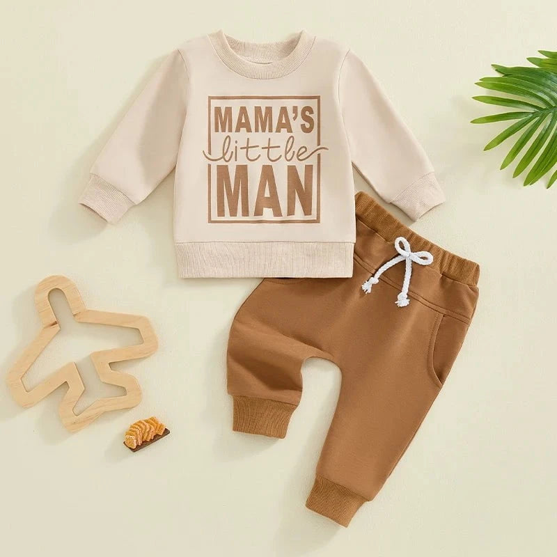 Giggles And Grab Baby boy fall clothes Lioraitiin Toddler Baby Boy Fall Clothes – Letter Print Long Sleeve Sweatshirt & Elastic Pants 2-Piece Outfit"