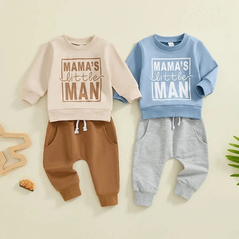 Giggles And Grab Baby boy fall clothes Lioraitiin Toddler Baby Boy Fall Clothes – Letter Print Long Sleeve Sweatshirt & Elastic Pants 2-Piece Outfit"