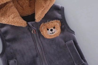 Giggles And Grab Baby Boys And Girls Clothing Set Tricken Fleece Children Hooded Outerwear Tops Pants 3PCS Outfits Kids Toddler Warm Costume Suit