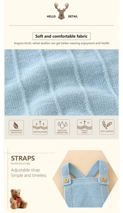 Giggles And Grab Baby Boys Girls Rompers Hats Clothes Fashion Sleeveless Knitted Newborn Infant Netural Strap Jumpsuits Outfits Sets Toddler Wear