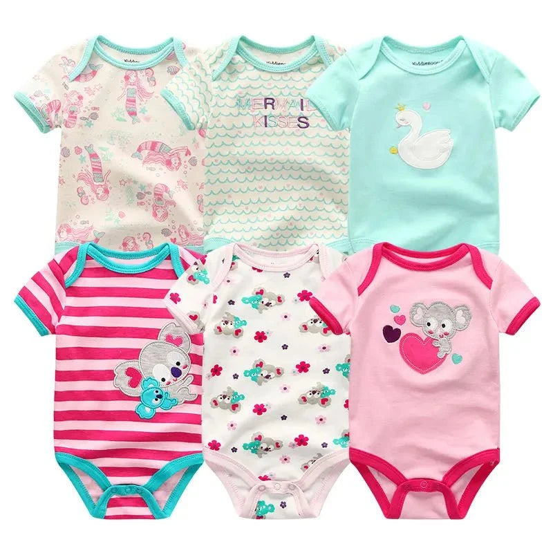 Giggles And Grab Baby clothes Baby Bodysuits 13 / 12M Baby Girl Jumpsuit 6Pcs/Lot – Cartoon Body Suit Spring Summer Toddler Boys Romper & Newborn Outfits Set, Cotton Infant Clothes"