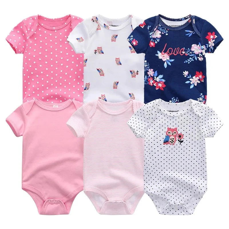 Giggles And Grab Baby clothes Baby Bodysuits 22 / 12M Baby Girl Jumpsuit 6Pcs/Lot – Cartoon Body Suit Spring Summer Toddler Boys Romper & Newborn Outfits Set, Cotton Infant Clothes"