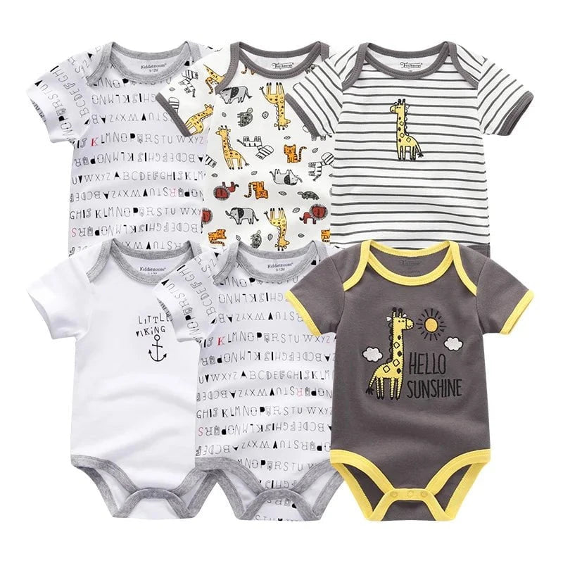 Giggles And Grab Baby clothes Baby Bodysuits 4 / 12M Baby Girl Jumpsuit 6Pcs/Lot – Cartoon Body Suit Spring Summer Toddler Boys Romper & Newborn Outfits Set, Cotton Infant Clothes"