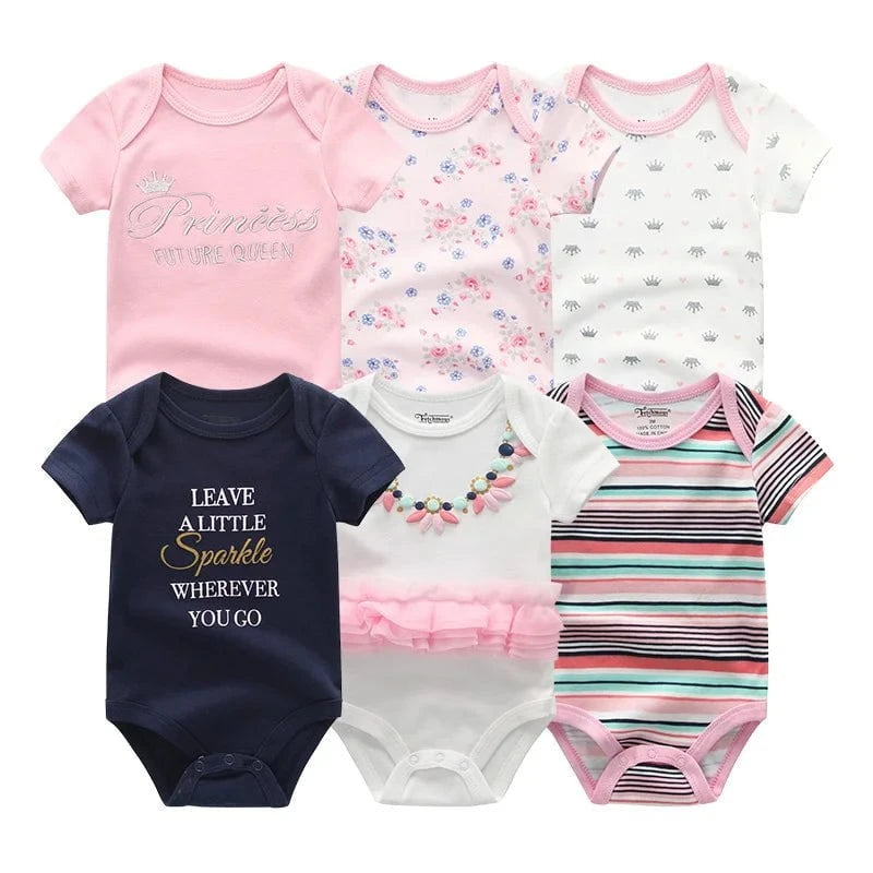 Giggles And Grab Baby clothes Baby Bodysuits 8 / 12M Baby Girl Jumpsuit 6Pcs/Lot – Cartoon Body Suit Spring Summer Toddler Boys Romper & Newborn Outfits Set, Cotton Infant Clothes"