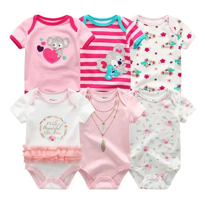 Giggles And Grab Baby clothes Baby Bodysuits 9 / 12M Baby Girl Jumpsuit 6Pcs/Lot – Cartoon Body Suit Spring Summer Toddler Boys Romper & Newborn Outfits Set, Cotton Infant Clothes"