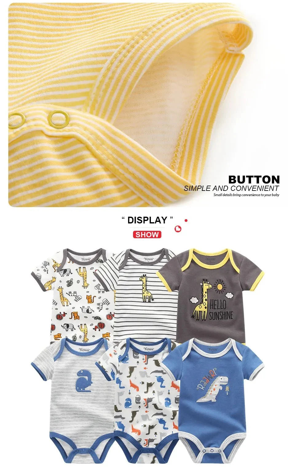 Giggles And Grab Baby clothes Baby Girl Jumpsuit 6Pcs/Lot – Cartoon Body Suit Spring Summer Toddler Boys Romper & Newborn Outfits Set, Cotton Infant Clothes"