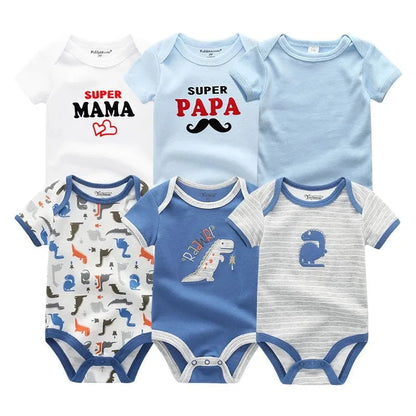 Giggles And Grab Baby clothes BDS6110 / 12M Baby Girl Jumpsuit 6Pcs/Lot – Cartoon Body Suit Spring Summer Toddler Boys Romper & Newborn Outfits Set, Cotton Infant Clothes"