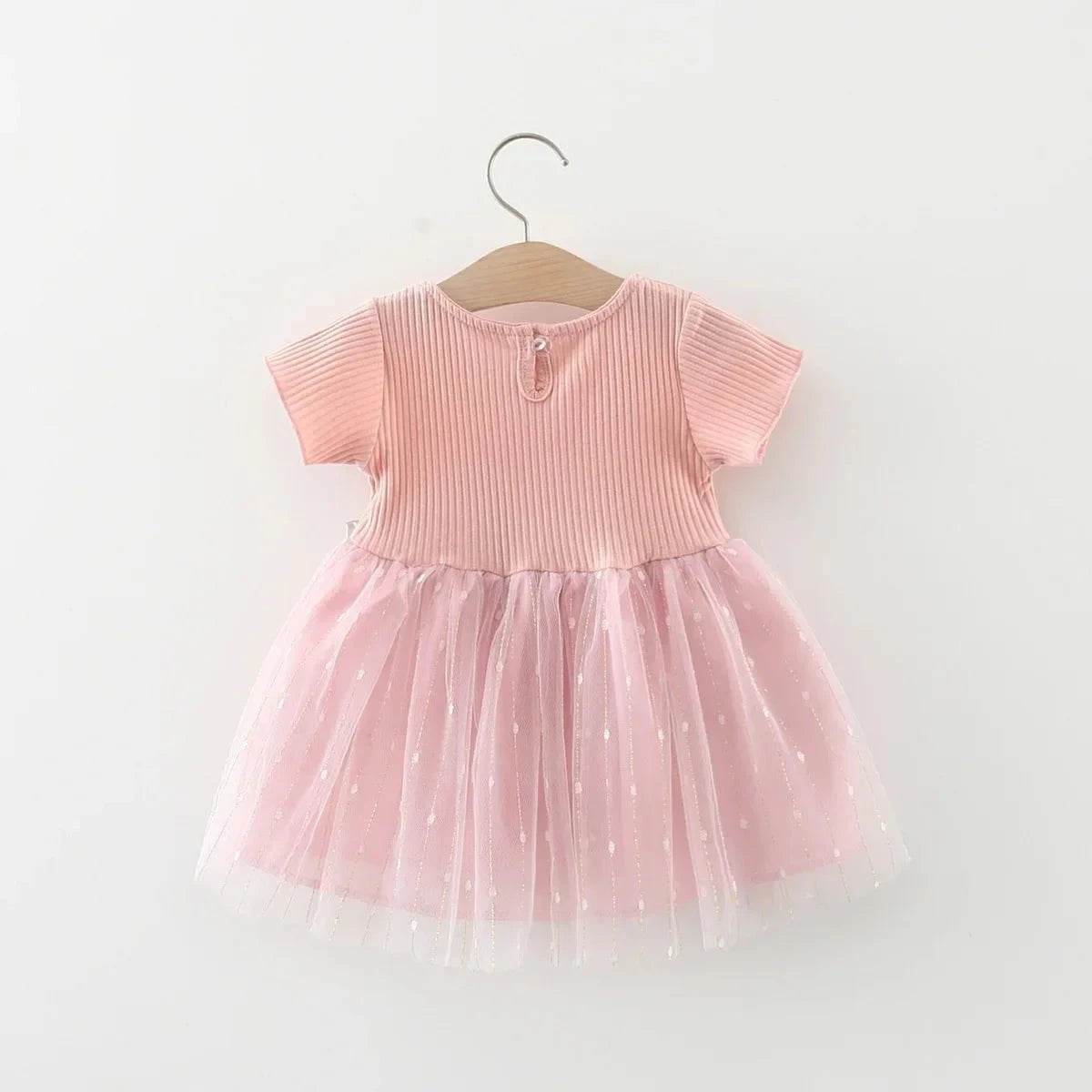Baby Dress Summer Cute Flower Decoration Baby Girl Dress Birthday Party Girl Princess Dress Baby Clothes Girl - Giggles And Grab