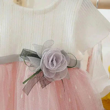 Baby Dress Summer Cute Flower Decoration Baby Girl Dress Birthday Party Girl Princess Dress Baby Clothes Girl - Giggles And Grab
