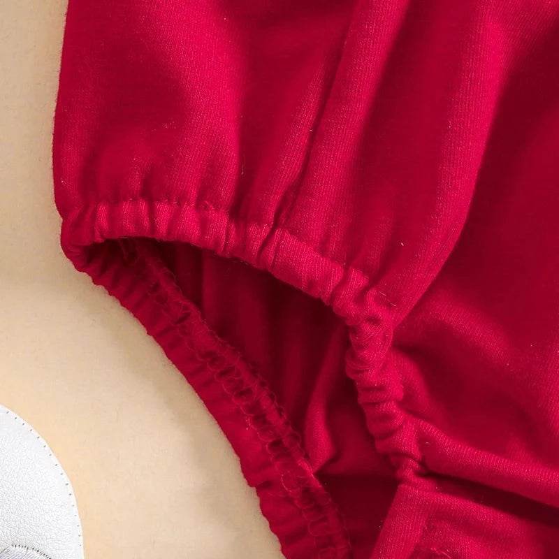 Baby Girl Valentine's Day Heart Embroidery Romper & Ruffle Outfit - Giggles And Grab
