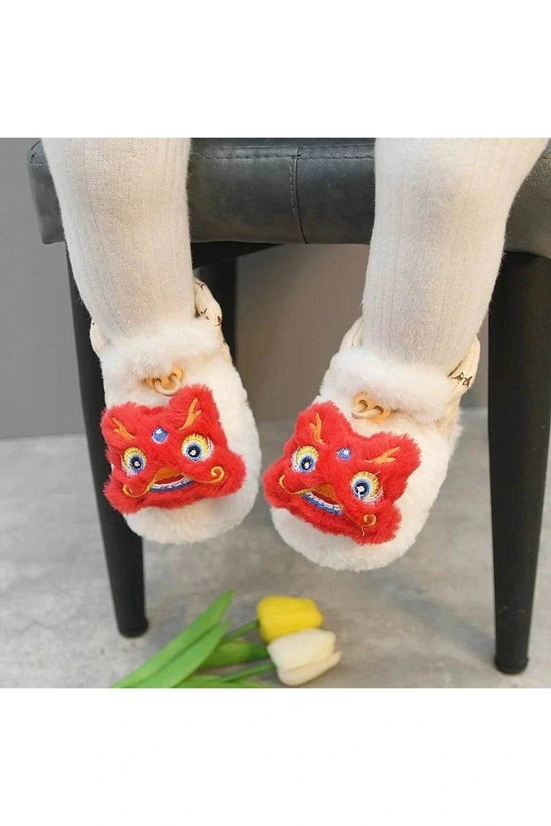 Heattech Baby Shoes - Tiger Head Design Soft Shoes for 0-1 Year Old, No Heel Slippage, Autumn & Winter - Giggles And Grab