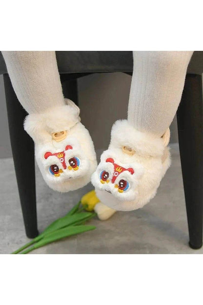 Heattech Baby Shoes - Tiger Head Design Soft Shoes for 0-1 Year Old, No Heel Slippage, Autumn & Winter - Giggles And Grab