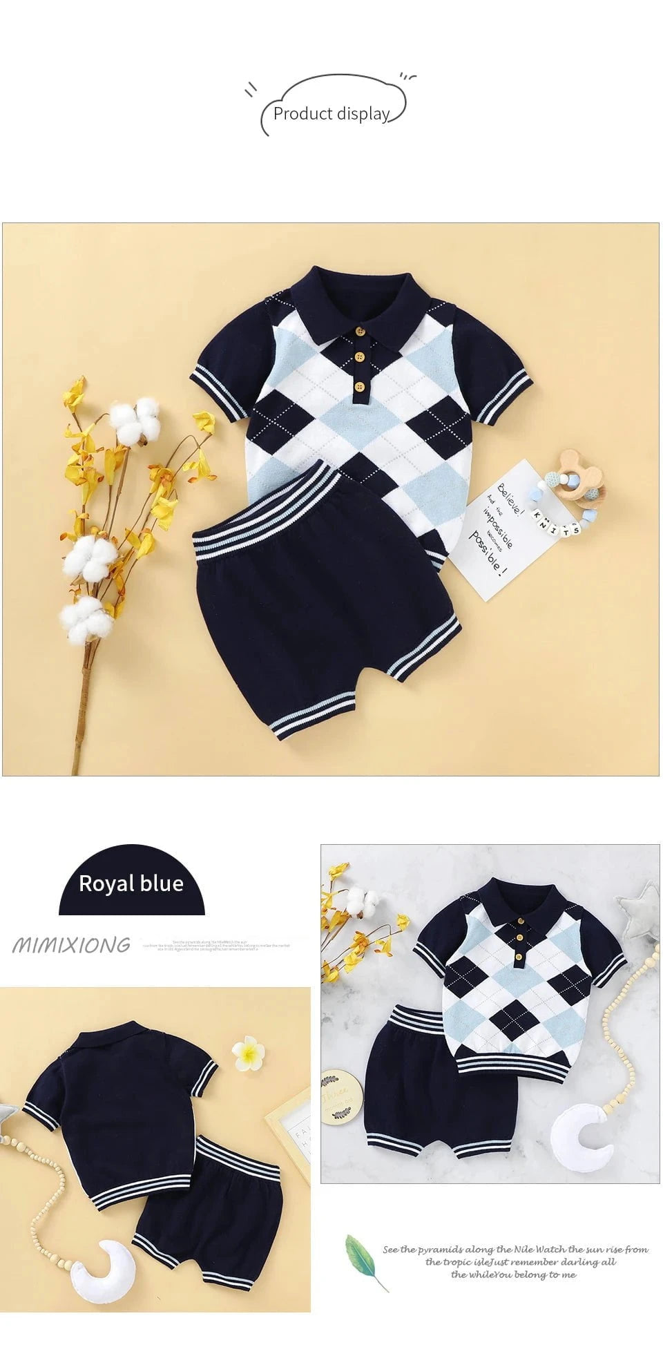Giggles And Grab Baby summer clothes Summer Baby Short Sleeves Clothes Sets Fashion Tops + Pants Toddler Boys Girls Outfits Suits 2pcs Newborn Infant Clothing 0-18M"