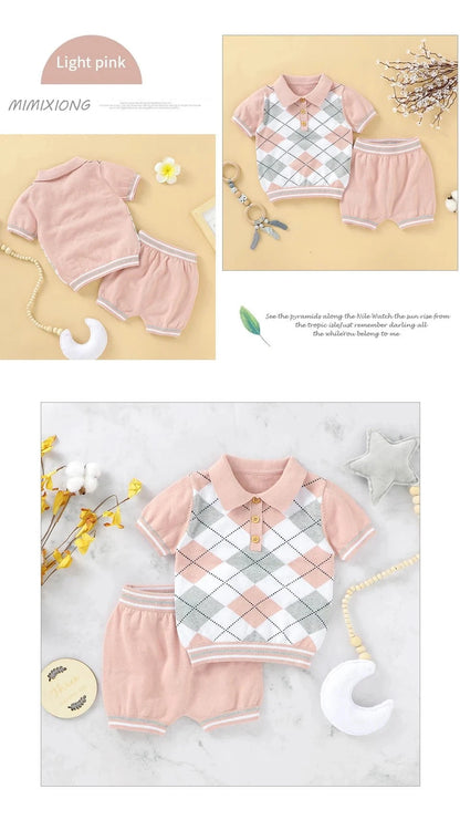 Giggles And Grab Baby summer clothes Summer Baby Short Sleeves Clothes Sets Fashion Tops + Pants Toddler Boys Girls Outfits Suits 2pcs Newborn Infant Clothing 0-18M"