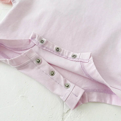 Summer Children's Clothes – Baby Boy T-Shirt + Pant 2PCS Set, Kids Solid Short Sleeve Elastic Waist Suit, Toddler Girl Clothes, Baby Outfit - Giggles And Grab