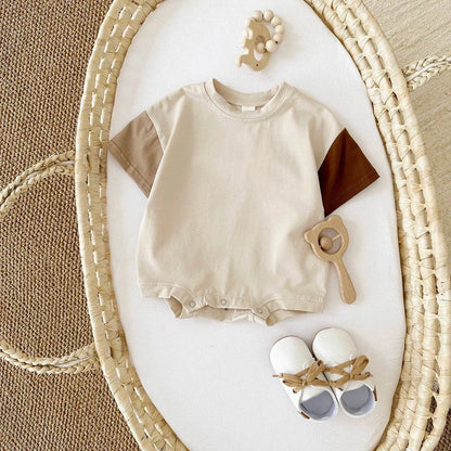 Summer Children's Clothes – Baby Boy T-Shirt + Pant 2PCS Set, Kids Solid Short Sleeve Elastic Waist Suit, Toddler Girl Clothes, Baby Outfit - Giggles And Grab