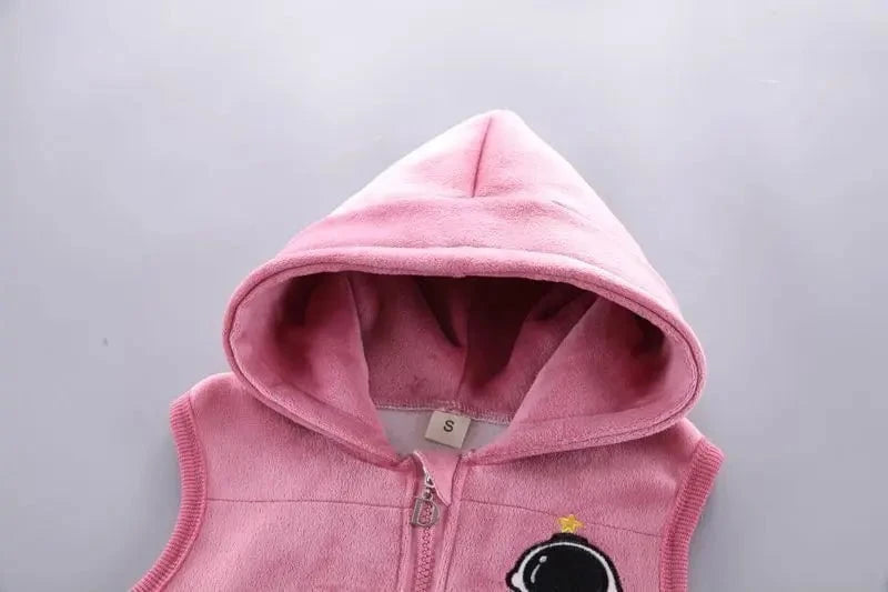 Giggles And Grab Baby thick fleece bear outfit Autumn Winter Baby Boys Clothes Set – Thick Fleece Cartoon Bear Jacket, Vest & Pants 3PCS Cotton Sport Suit for Girls, Warm Outfits"