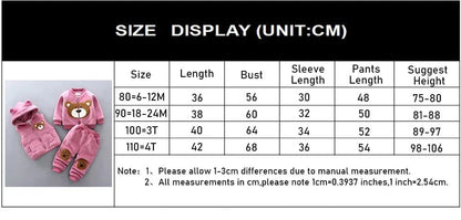 Giggles And Grab Baby thick fleece bear outfit Autumn Winter Baby Boys Clothes Set – Thick Fleece Cartoon Bear Jacket, Vest & Pants 3PCS Cotton Sport Suit for Girls, Warm Outfits"