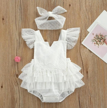 Giggles And Grab Baby & Toddler Outfits L / 60 New Cute Newborn Infant Baby Girl Summer Cotton Clothes Lace Ruffles Bodysuit Sunsuit Outfits Clothes"