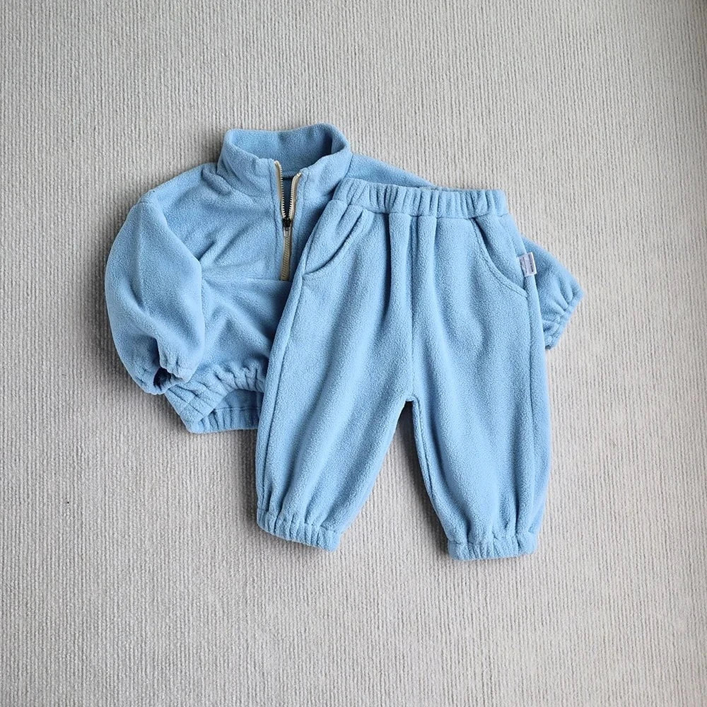 Giggles And Grab Baby Toddler Outfits MILANCEL New Autumn Baby Sports Suit – Toddler Fleece Solid Color Hoodie & Pants Set 2PC Infant Outfit"