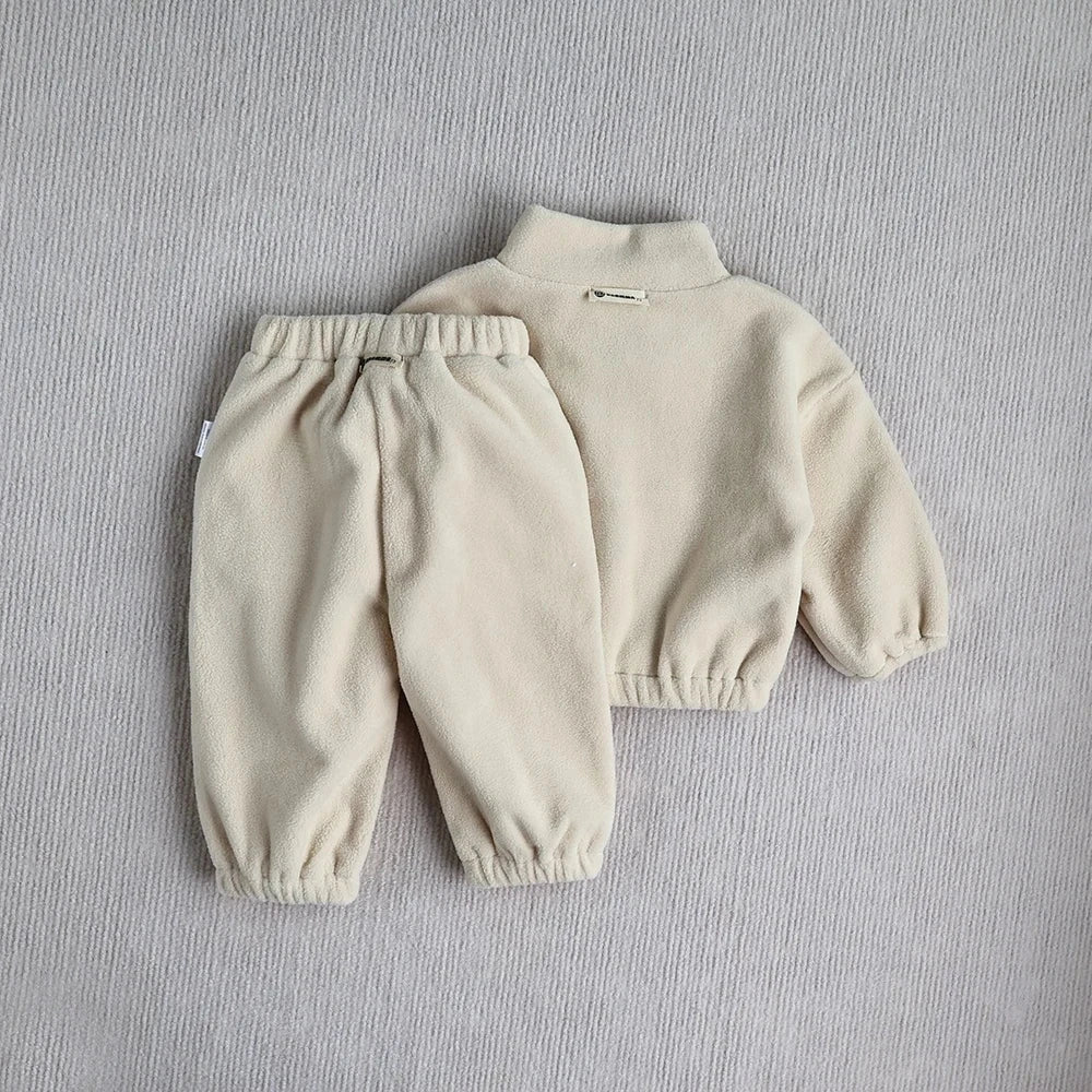 Giggles And Grab Baby Toddler Outfits MILANCEL New Autumn Baby Sports Suit – Toddler Fleece Solid Color Hoodie & Pants Set 2PC Infant Outfit"