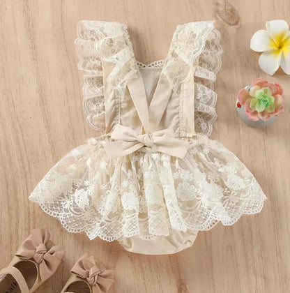 Giggles And Grab Baby & Toddler Outfits New Cute Newborn Infant Baby Girl Summer Cotton Clothes Lace Ruffles Bodysuit Sunsuit Outfits Clothes"
