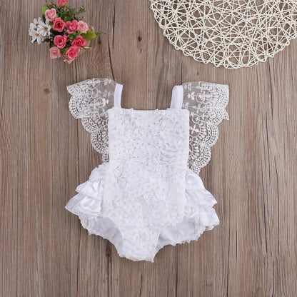 Giggles And Grab Baby & Toddler Outfits New Cute Newborn Infant Baby Girl Summer Cotton Clothes Lace Ruffles Bodysuit Sunsuit Outfits Clothes"