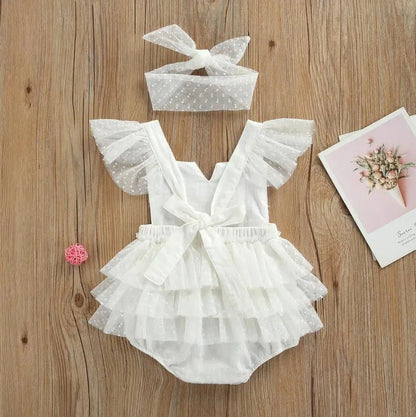 Giggles And Grab Baby & Toddler Outfits New Cute Newborn Infant Baby Girl Summer Cotton Clothes Lace Ruffles Bodysuit Sunsuit Outfits Clothes"
