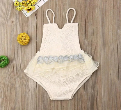Giggles And Grab Baby & Toddler Outfits New Cute Newborn Infant Baby Girl Summer Cotton Clothes Lace Ruffles Bodysuit Sunsuit Outfits Clothes"