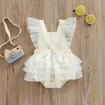 Giggles And Grab Baby & Toddler Outfits New Cute Newborn Infant Baby Girl Summer Cotton Clothes Lace Ruffles Bodysuit Sunsuit Outfits Clothes"